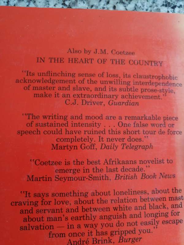 J M COETZEE WAITING FOR THE BARBARIANS Softcover First published by Raven Press  Johannesburg 1981