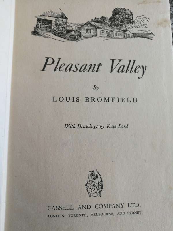 PLEASANT VALLEY by LOUIS BROMFIELD First Edition 1946