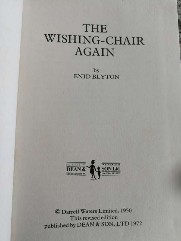 ENID BLYTON THE WASHING CHAIR AGAIN ( 1972 )