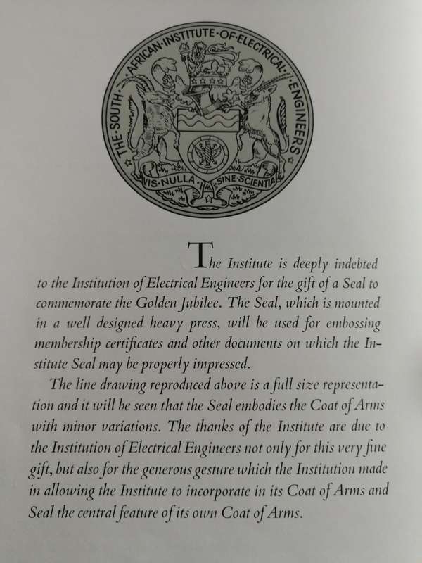 THE GOLDEN JUBILEE  of the SOUTH AFRICAN INSTITUTE of ELECTRICAL ENGINEERS 1959
