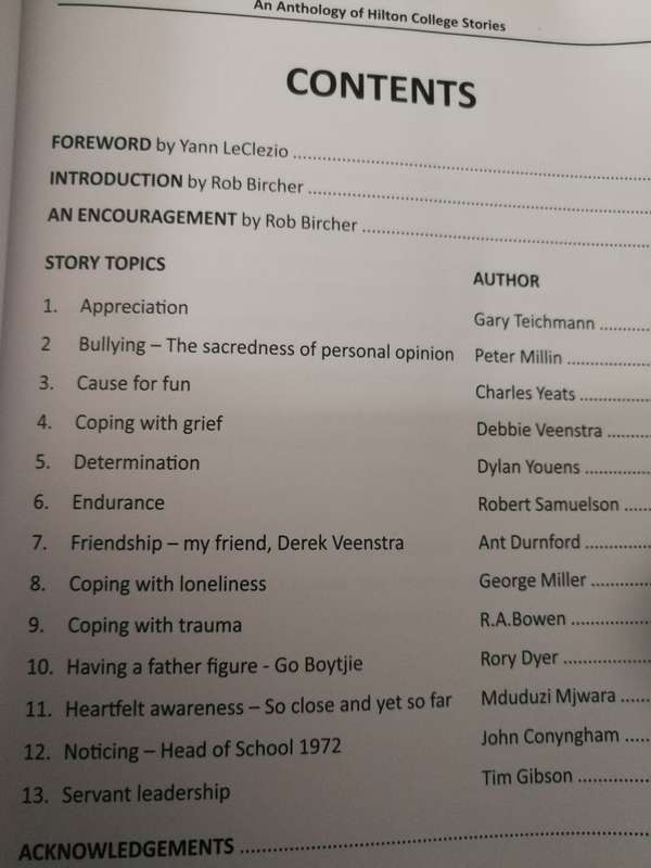 BOYS OF HILTON An Anthology of Hilton College Stories compiled by and SIGNED by ROB BIRCHER
