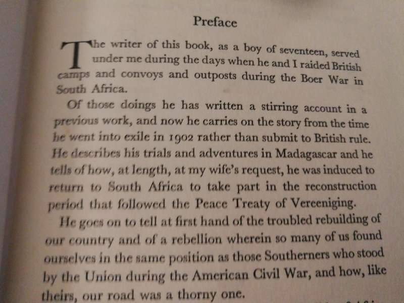 THE DENEYS REITZ TREKKING ON  with Preface by Rt. Hon. J C SMUTS