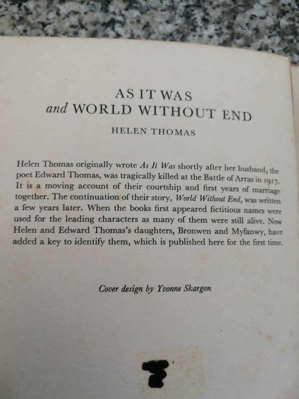 AS IT WAS AND WORLD WITHOUT END HELEN THOMAS