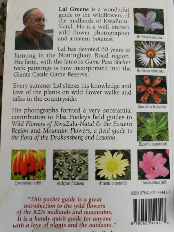 WILD FLOWERS OF KWAZULU NATAL MIDLANDS & DRANKENSBERG by LAL GREENE Pocket size
