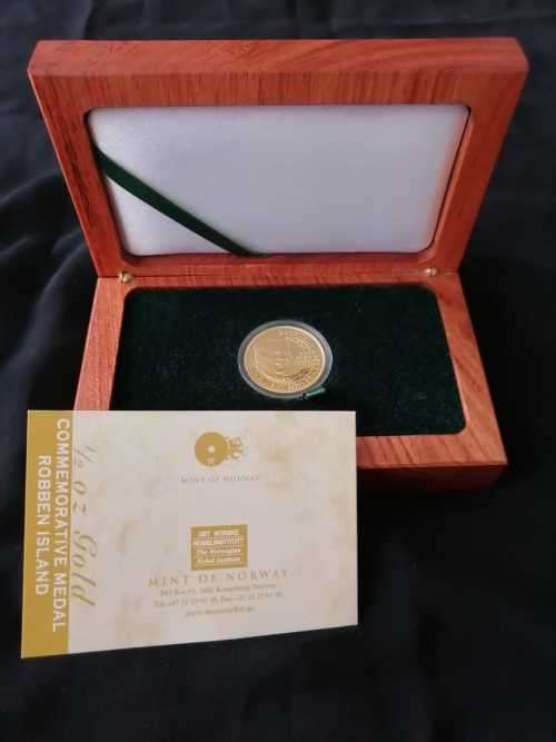 **Nelson Mandela Robben Island 1/2 ounce SOLID GOLD