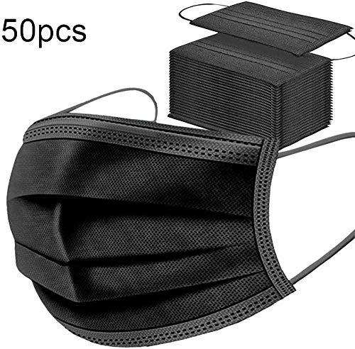BLACK 3PLY FACE MASKS BOX of 50