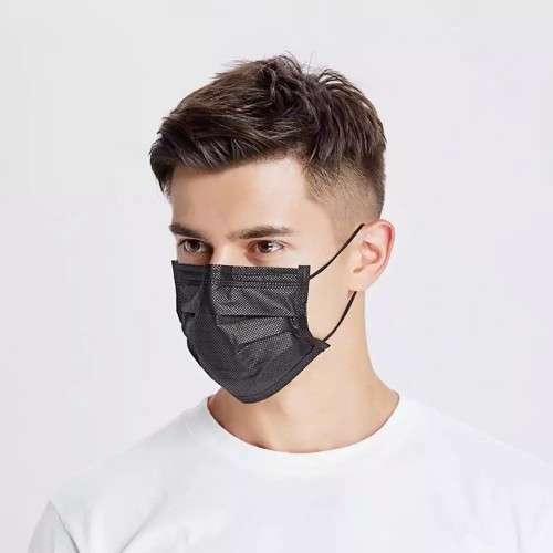BLACK 3PLY FACE MASKS BOX of 50