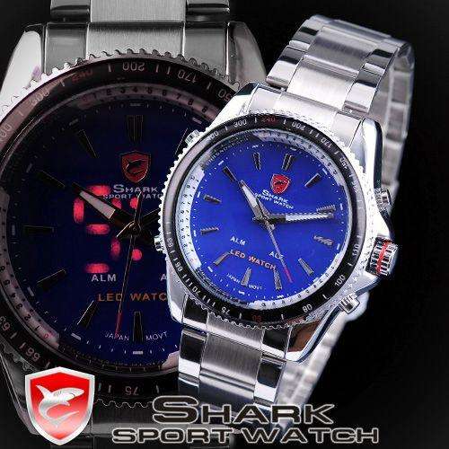 SHARK LED Quartz Digital Mens Luxury Sport Stainless Steel Watch100% original"LOCAL STOCK " FREE DEL