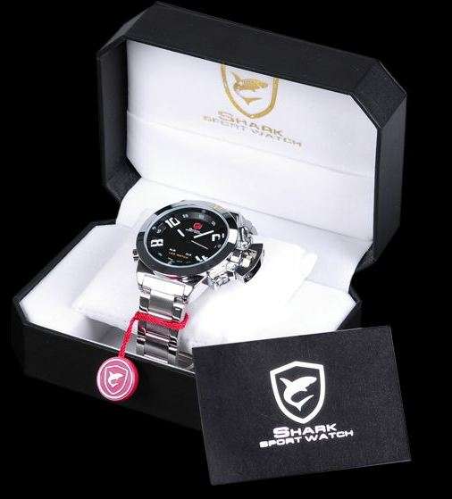 SHARK LED Quartz Digital Mens Luxury Sport Stainless Steel Watch100% original"LOCAL STOCK " FREE DEL