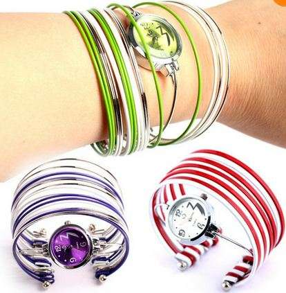 Stunning ladies Round Dial Bangle Watch Pink