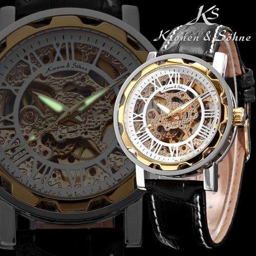 Kronen & Sohne Stylish skeleton Watch 100% original Mechanical Automatic