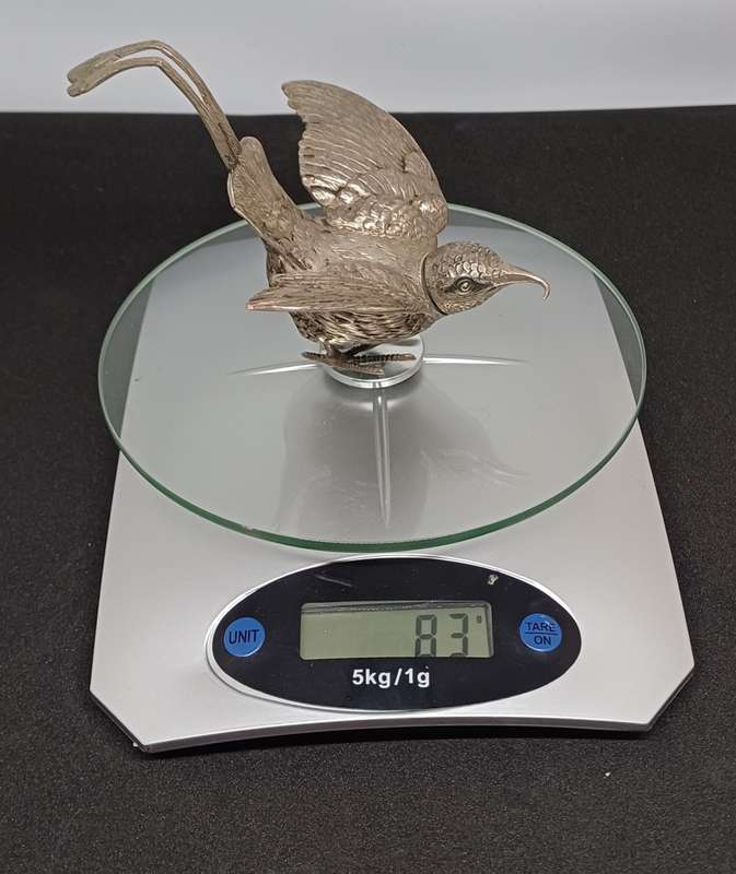 Silver  hummingbird  salt shaker 82 g