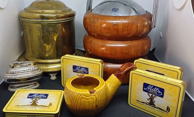 Tobacco holders,tins ,ronson lighter
