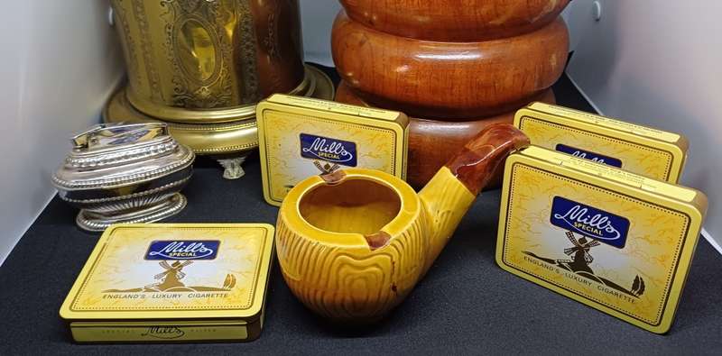 Tobacco holders,tins ,ronson lighter