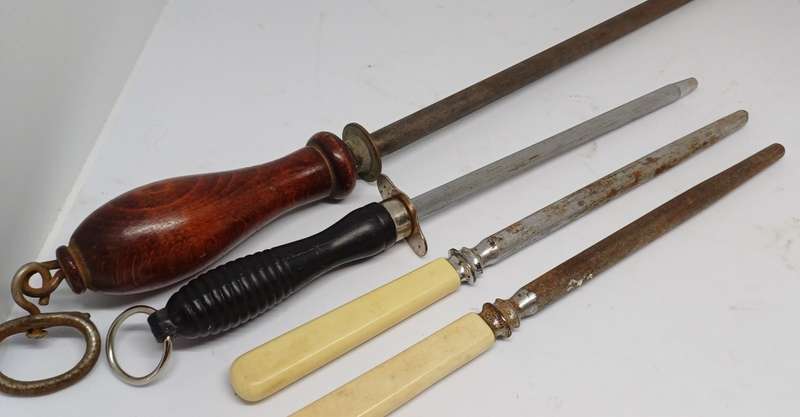Four hand knife sharpening steels