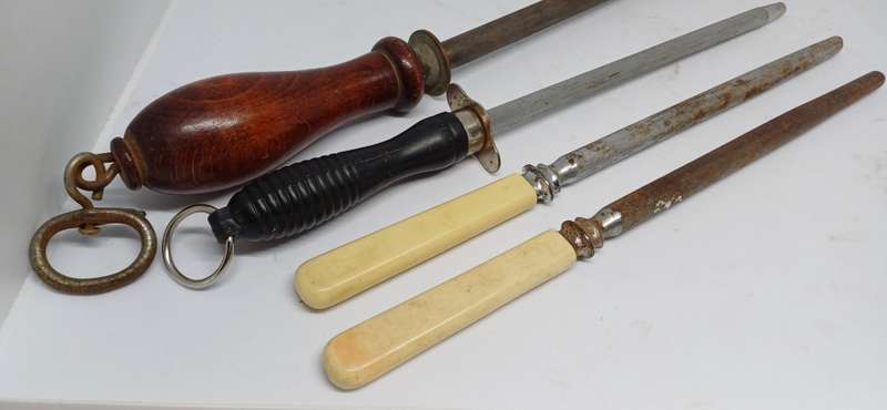 Four hand knife sharpening steels