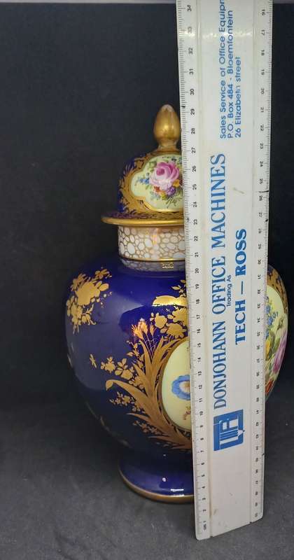 ANTIQUE DRESDEN JAR WITH LID