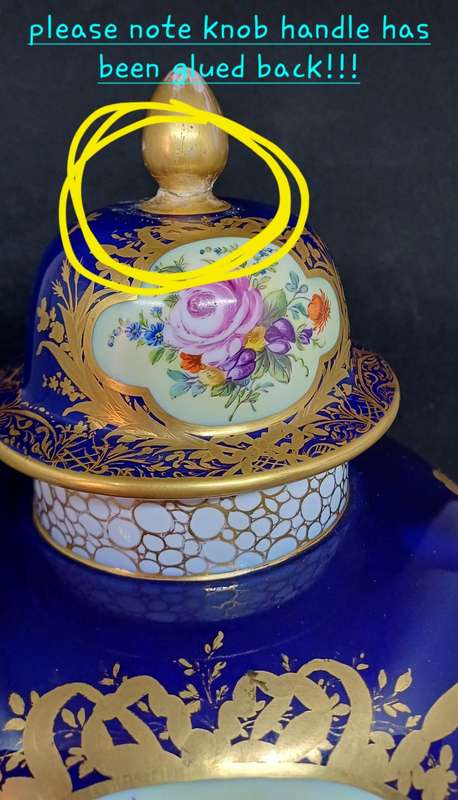 ANTIQUE DRESDEN JAR WITH LID