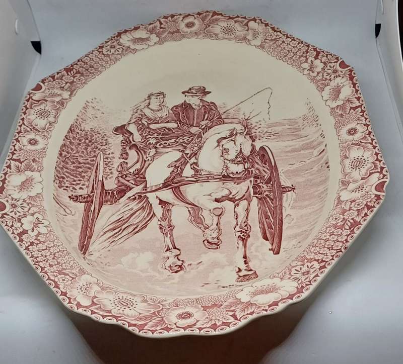PINK DELFT LARGE PLATTER PLATE