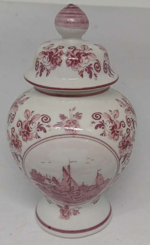 TWO PINK DELFT ITEMS