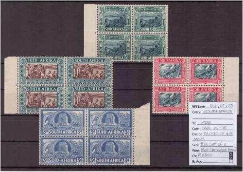 South Africa Stamps, 1938, UMM, SACC: 75-78, Full set of 4, CV: R2300, Asking R650