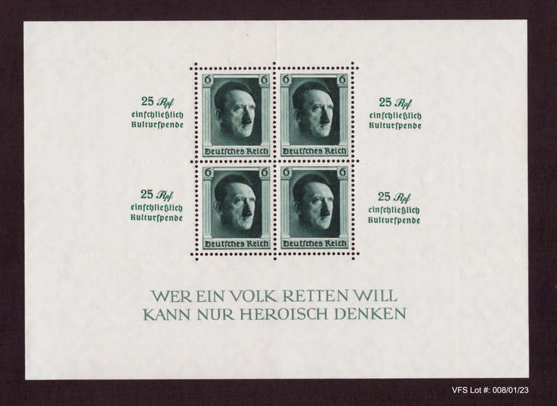 Germany Third Reich, Mini sheet 1937, MNH, SG MS637, Est R8000 Ask R1750