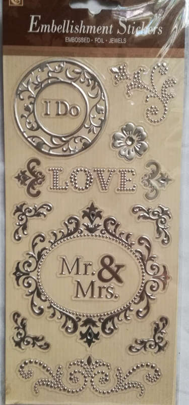 Silver Wedding Embellishment Stickers
