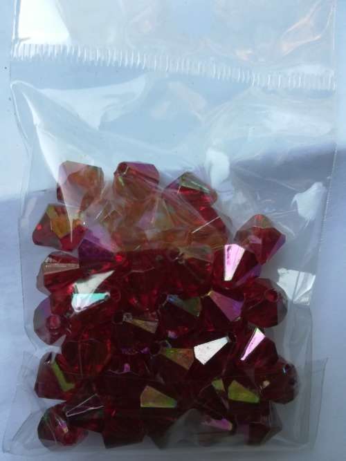 Deep red 12mm Bicone beads 50pc
