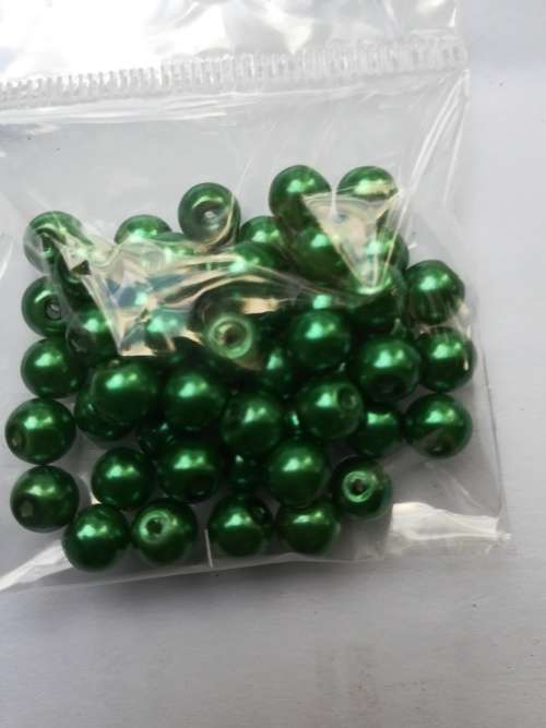 Emerald Green 6mm pearl beads 50pc