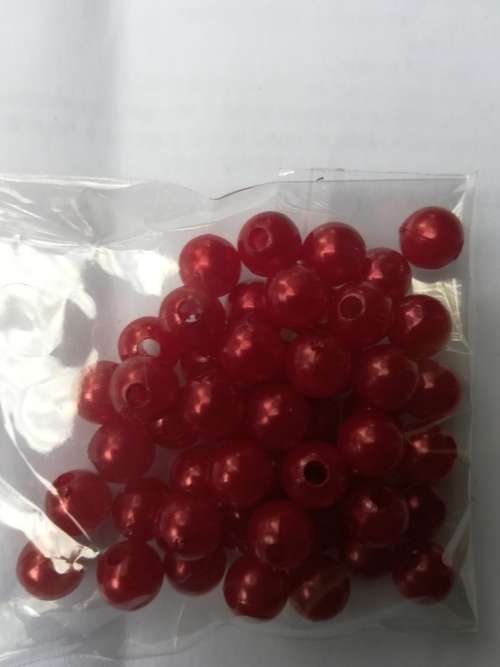 Red 8mm Plastic beads 50pc