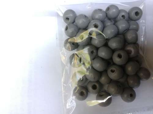 Dark Grey 8mm wooden beads 50pc