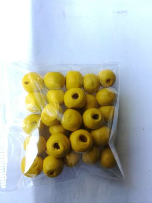yellow 8mm wooden beads 30pc