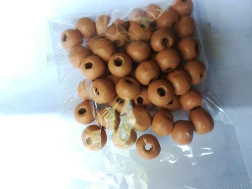 orange 8mm wooden beads 50pc