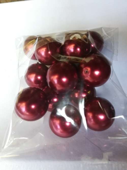 Dark Red 12mm Pearl beads 20pc