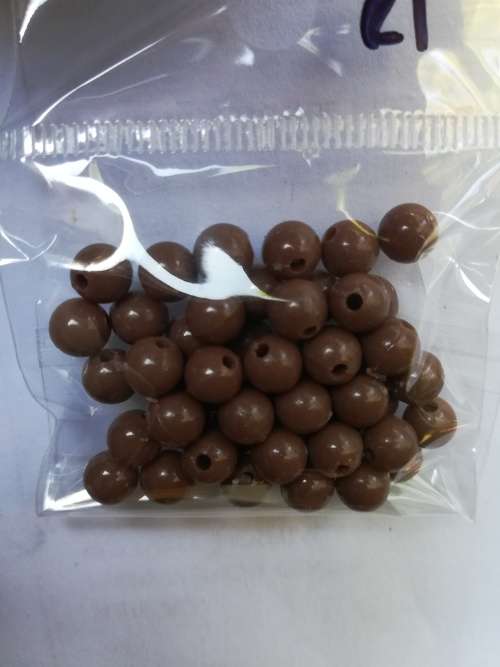 Brown 6mm Plastic beads 50pc