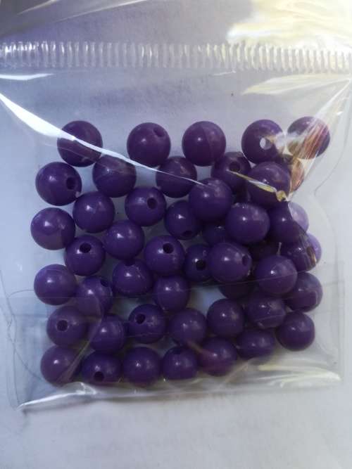 Purple 6mm Plastic beads 50pc