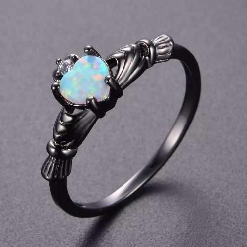 BLACK CLADDAGH RING - QUALITY PLATED (Size 7 & Size 8 in Stock)