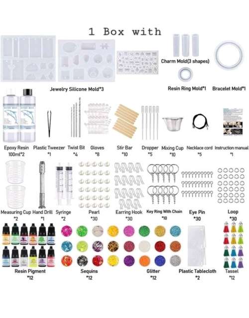 240Pc Resin Jewelry Making Kit - DIY
