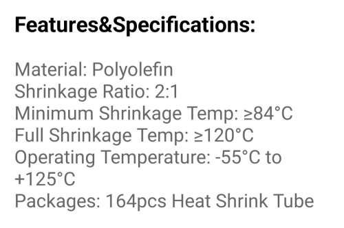 Heat Shrink Tubing 164 piece