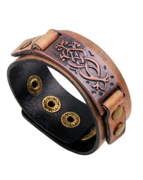 DARA KNOT Leather Wrist Cuff