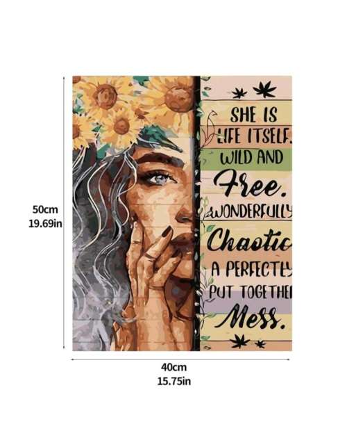 Slogan Paint By Numbers (40cm x 50cm) Oil Paint