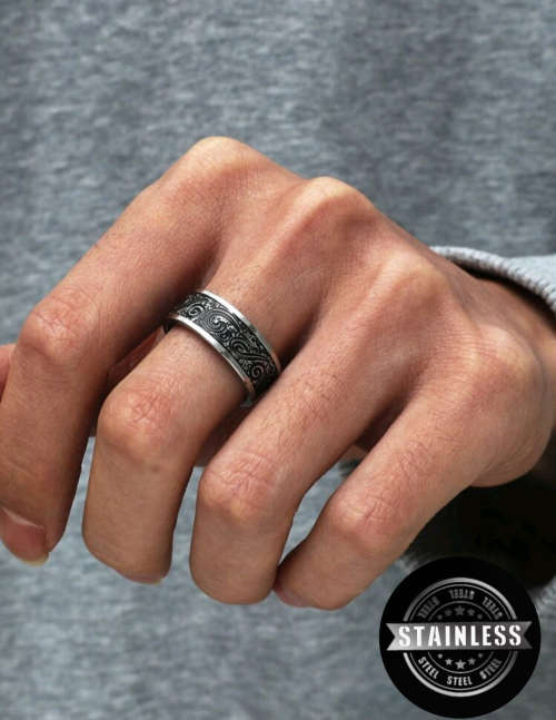 Vintage Style Handcrafted Ring - Stainless Steel (Sizes 10 & 11 Available)
