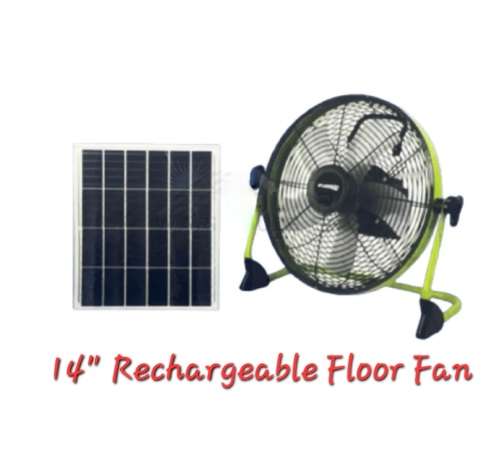 Big Size FUSSION 14` 35.56cm) RECHARGEABLE STAND FAN (AC & DC Chargeable) Loadshedding