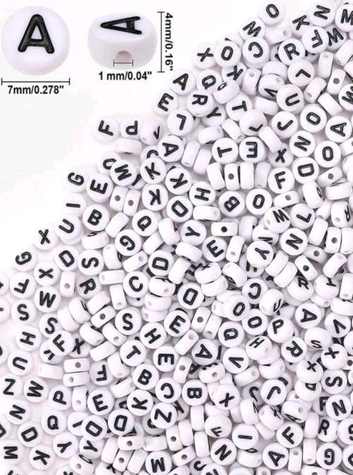 700pcs DIY Alphabet Beads - for Necklace Making (Choose Black & Gold OR Rainbow Colors)
