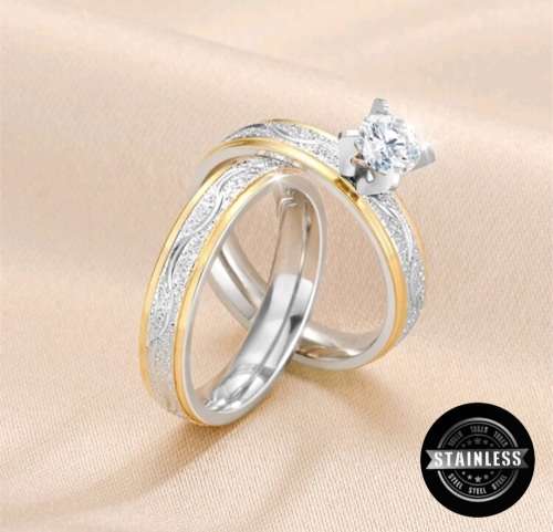 Ladies Wedding Set - 2 piece - Stainless Steel (In Sizes 8 & 9)
