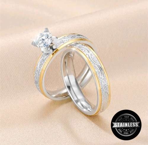Ladies Wedding Set - 2 piece - Stainless Steel (In Sizes 8 & 9)