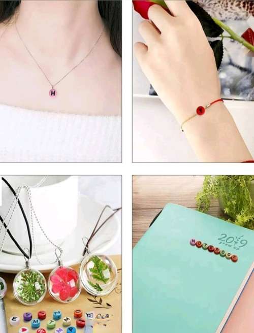 700pcs DIY Alphabet Beads - for Necklace Making (Choose Black & Gold OR Rainbow Colors)