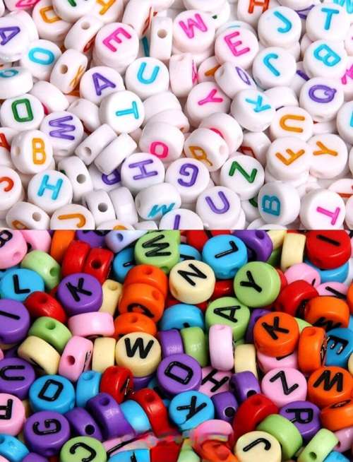 700pcs DIY Alphabet Beads - for Necklace Making (Choose Black & Gold OR Rainbow Colors)