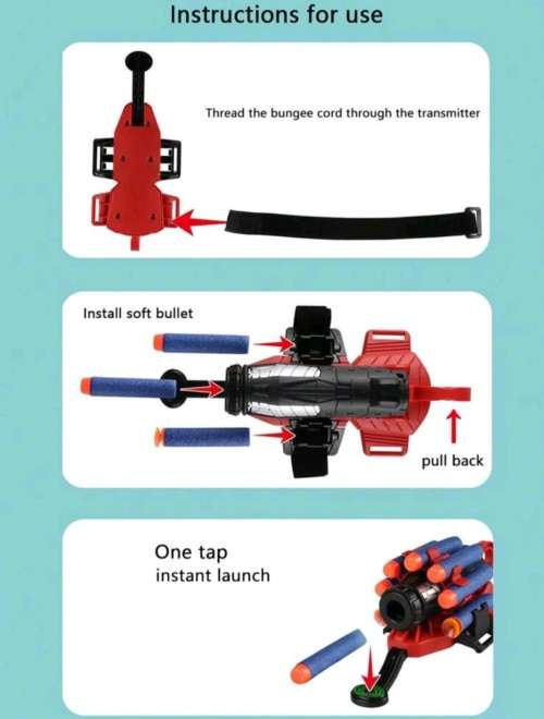 Spiderman Web Shooter Toy For Kids (20 Darts)play Launcher