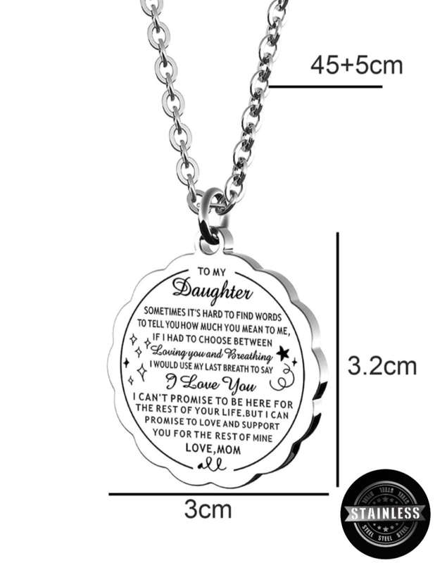 My Daughter Stainless Steel Necklace - Hypoallergenic, No Tarnish